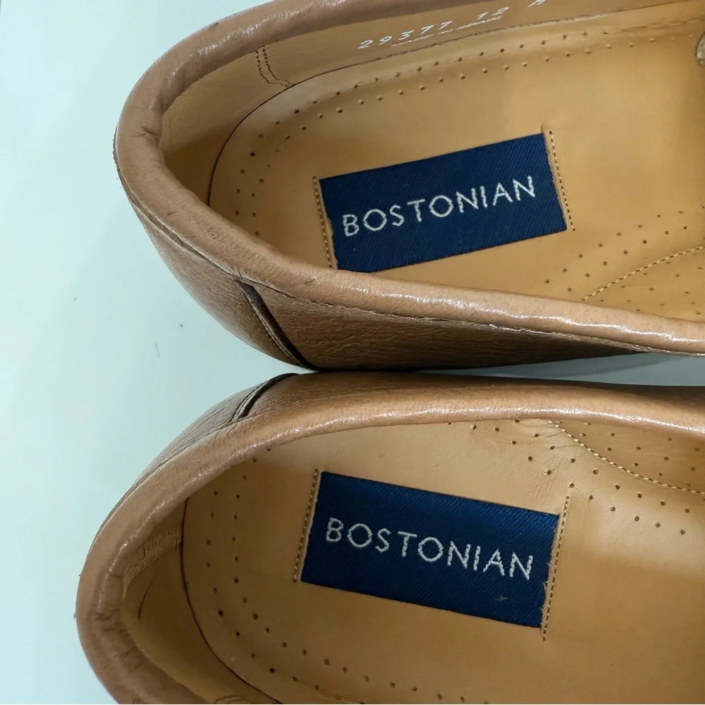 Bostonian Men's Tan Soft Leather Woven Leather Loafer Men's Size 12 M Career